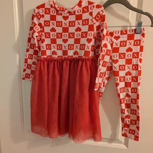 Lily And Dan Valentine Tulle Dress And Matching Leggings